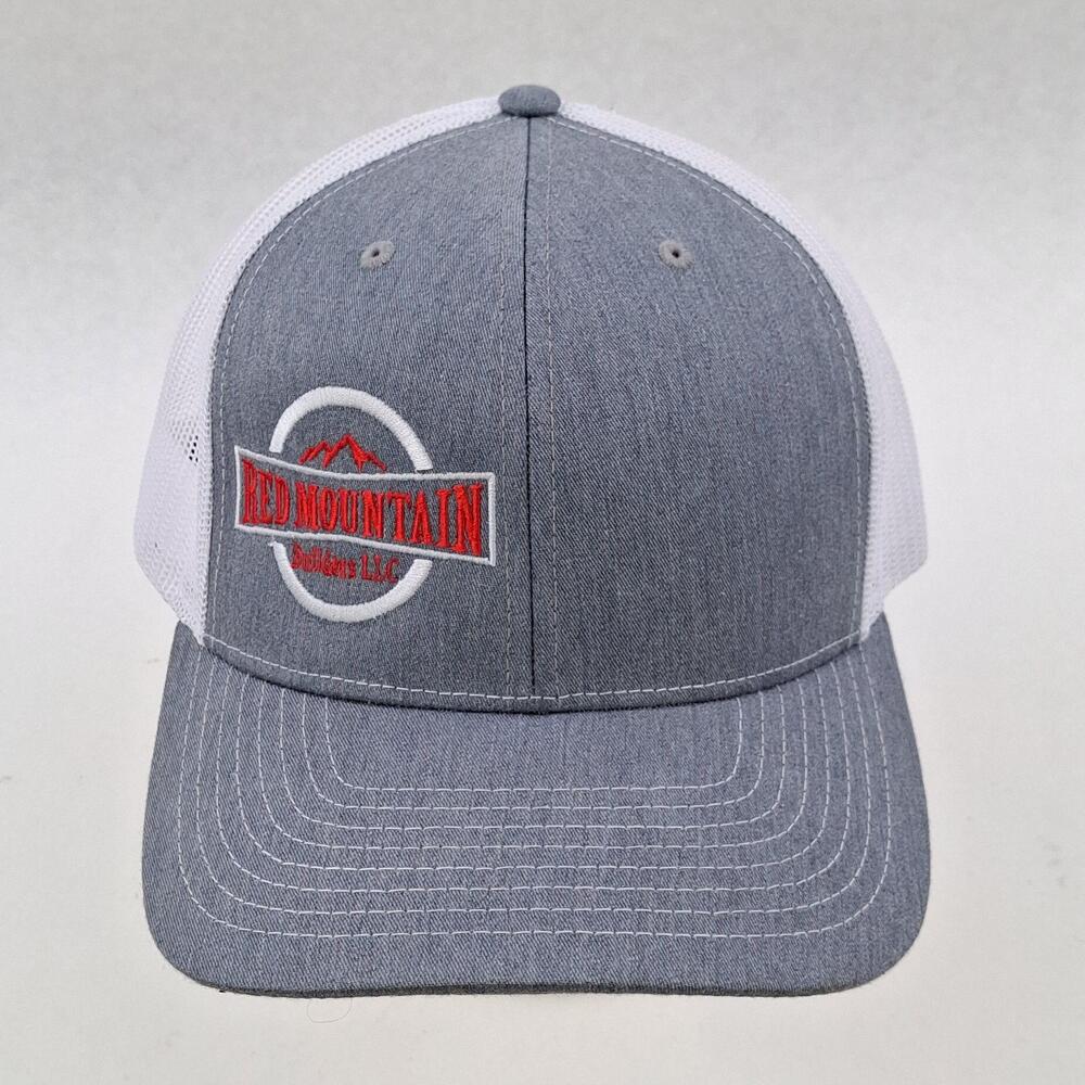 Red Mountain Builders Richardson Hat Cap Snap Back One Size Gray Trucker Mens